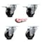 Service Caster 3.5 Inch Hard Rubber Wheel Swivel Top Plate Caster Total Lock Brakes SCC, 2PK SCC-TTL20S3514-HRS-2-S-2 - alternate 2